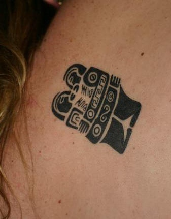 Black maya tribal tattoo