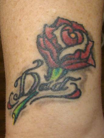 Small rose tattoo with name
