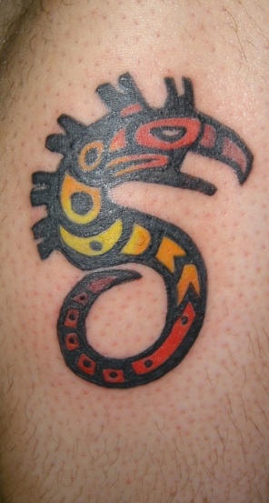 Original tribal seahorse tattoo
