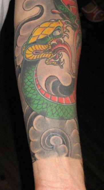 Asian style snake tattoo