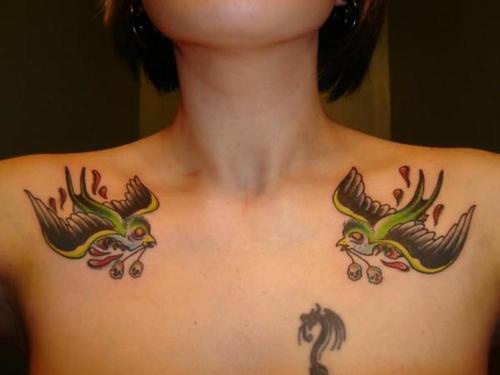 Sparrow chest tattoo