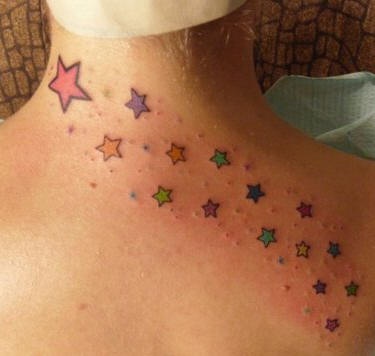 Star way coloured tattoo