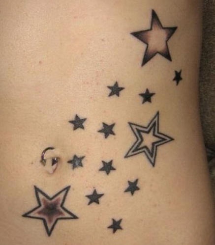 Bunch of black stars tattoo