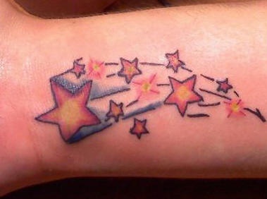 Shooting stars inner wrist tattoo