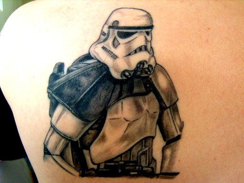 Realistic stormtrooper tattoo
