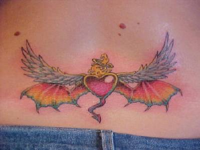 Angel and devil heart tattoo - Tattooimages.biz