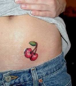 Small red cherry tattoo