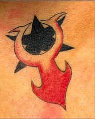 Tatuaje de la estrella con símbolo de planeta