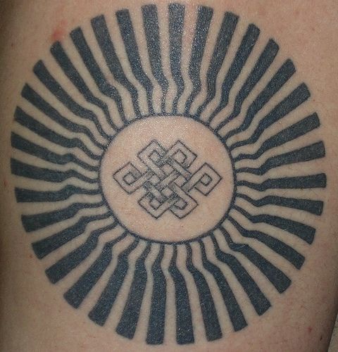 Eternity knot in shining tattoo