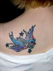 Straight edge sparrow tattoo