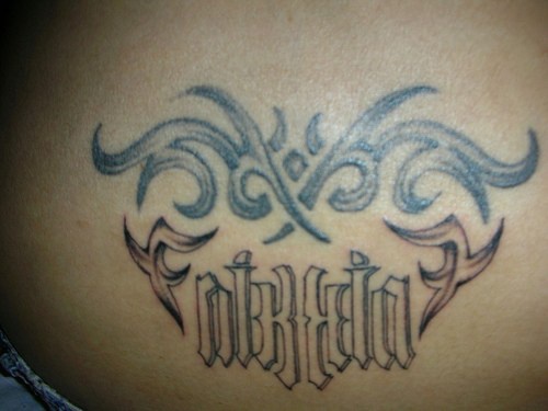 Lame tattoo and ambigram