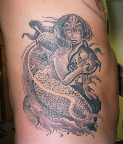 Tattoo von Dämon-Meerjungfrau