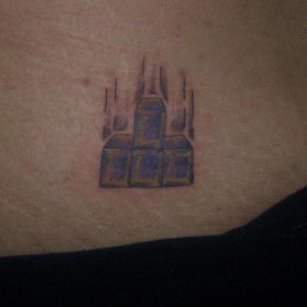 Tetris tattoo on ass