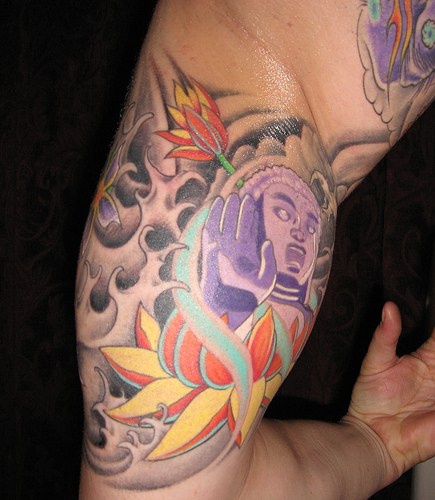 Hindu thai deity coloured tattoo