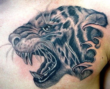 Qualitative tiger head profile tattoo