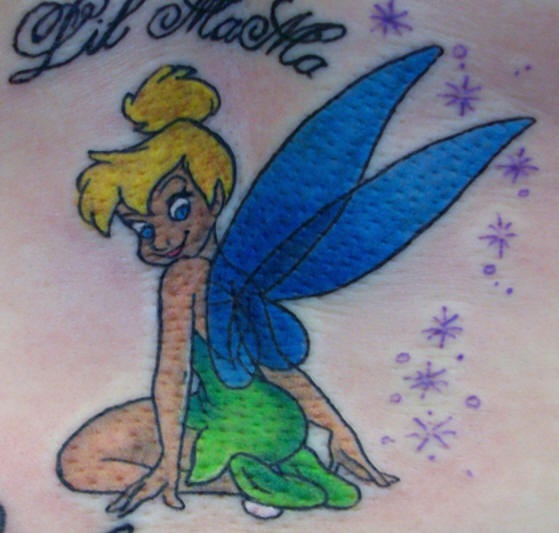 fata tinkerbell colorato tatuaggio