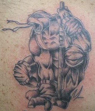 Black ink mutant ninja turtle tattoo