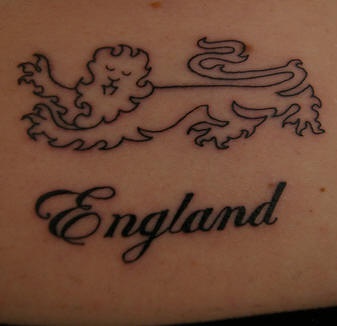 Heraldic lion of england tattoo