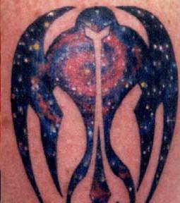 Kleines Tribal Tattoo vom Kosmonaut
