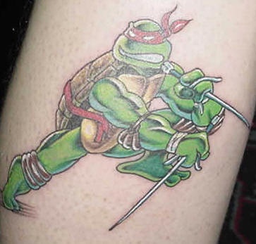 Teenage mutant ninja turtle tattoo with raphael