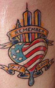Remember and love 911 patriotic tattoo