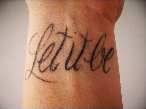 Let it be inner wrist tattoo