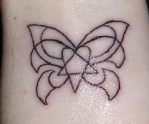 Him butterfly wrist tattoo