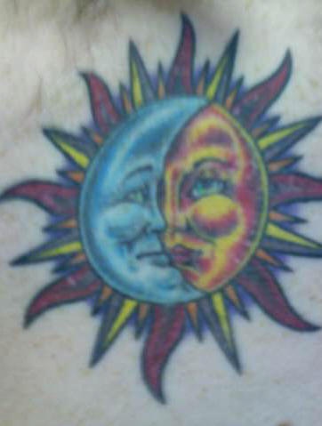 Moon and sun yin yang tattoo