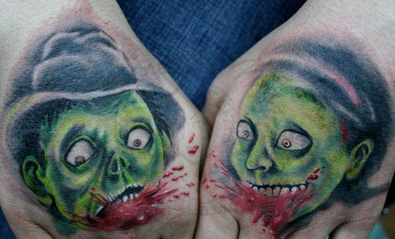 Zombie bite tattoo