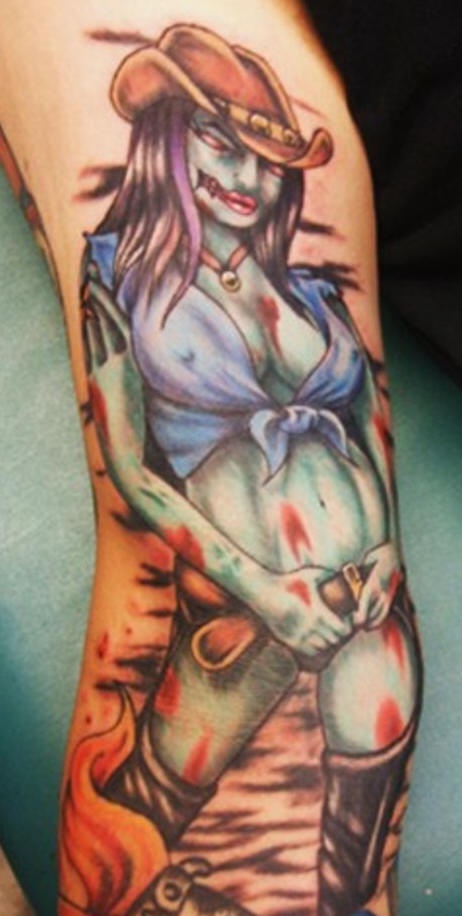 Zombie Cowmädchen Tattoo