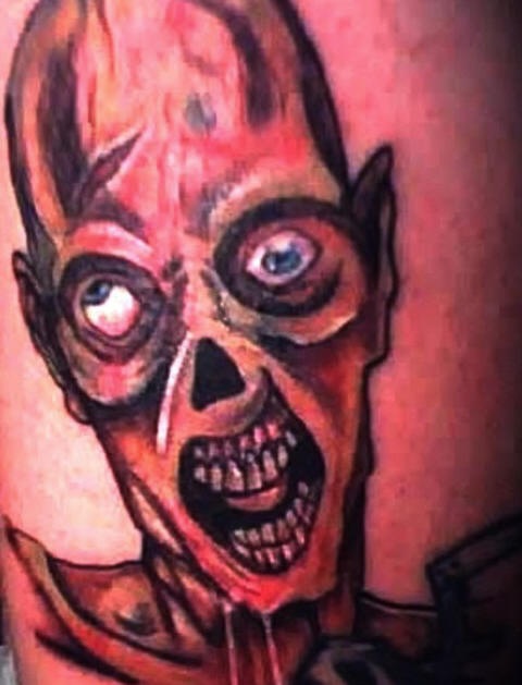 Crazy zombie tattoo