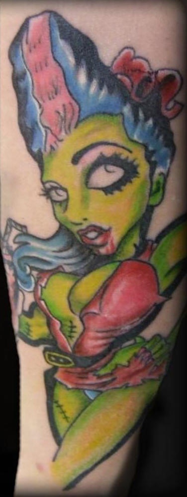 Zombie pin-up tattoo