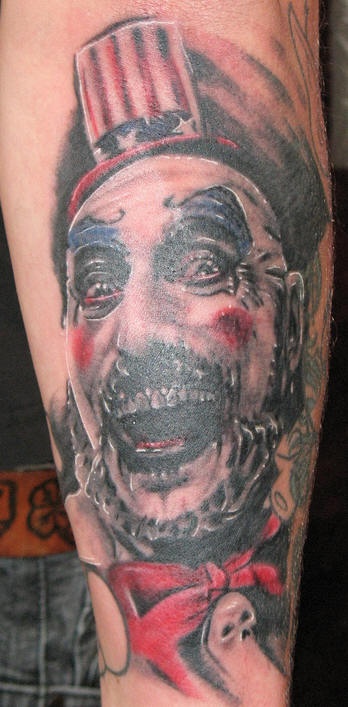 Zombie clown tattoo