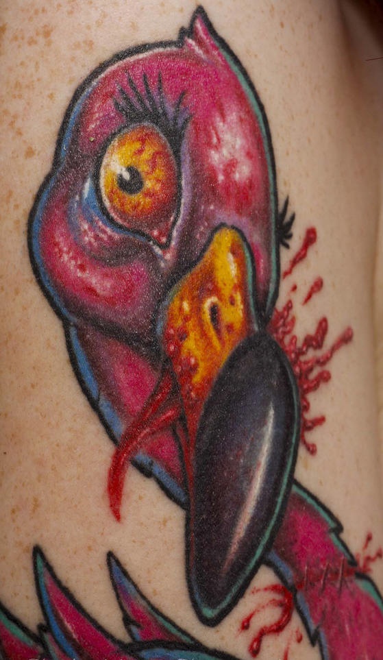 Zombie Flamingo Tattoo