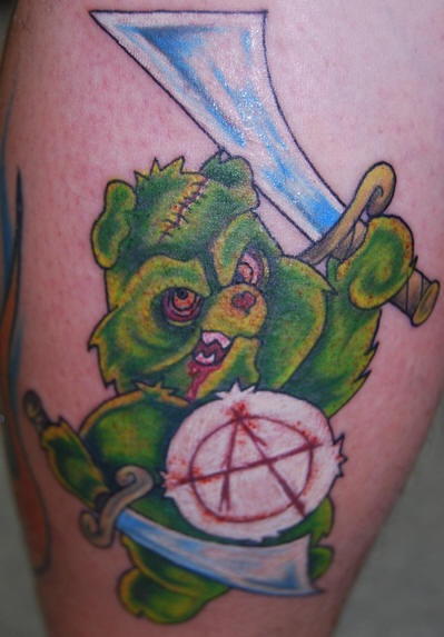 Zombie tadybear tattoo