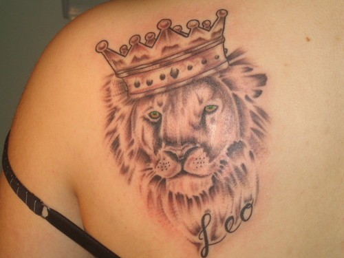 The king lion and crown tattoos
