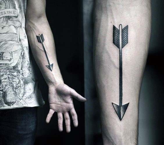 Thick nice arrow arm tattoo with sharp top