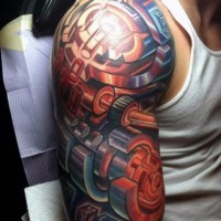Tatuaje en el brazo, diferentes   mecanismos masivos