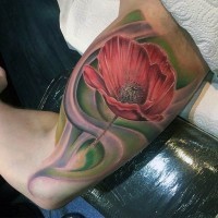 3D naturale dettagliato colorato fiori tatuaggio su braccio