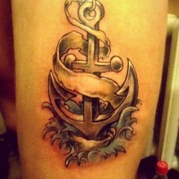 3d realistic anchor tattoo