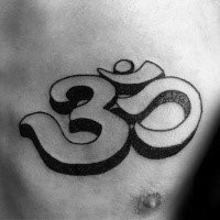 3D style amazing looking chest tattoo of Hinduism symbol