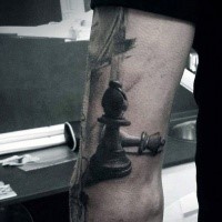 3D style gorgeous looking tattoo of lifelike chess figures