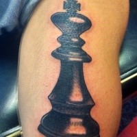3D style large biceps tattoo of amazing chess figure