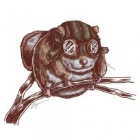 Amuse rodent pilot sitting on branch tattoo design