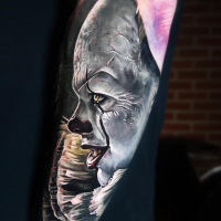 Awesome realistic clown tattoo from It movie