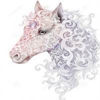 Beautiful pale-purple curled-fur animal tattoo design