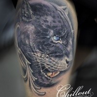 Grand tatouage de chat sauvage pour les hommes par max katsubo