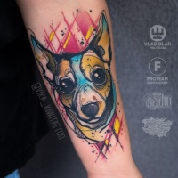Cool dog tattoo on wrist