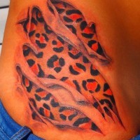 Cute colorful cheetah print tattoo on side