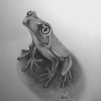 Cute grey curious reptile tattoo design